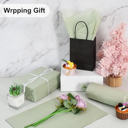 BEISHIDA 100 Sheets Sage Green Tissue Paper Bulk, Wrapping Tissue Paper for Gift Bags, 14 x 20 Inch Gift Wrap for Birthday...
