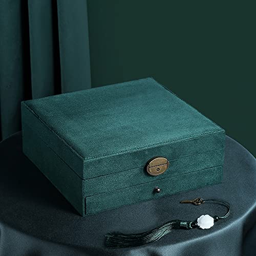 GYJOYERO Women Jewelry Box Lockable 3 Layers Large Jewelry Organizer Storage Case for Earrings Necklaces Rings Bracelets,G...