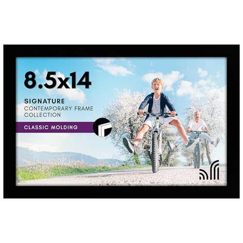 Americanflat 8.5x14 Picture Frame with Shatter-Resistant Glass - Signature Collection - Gallery-Style Frames Made of Engin...