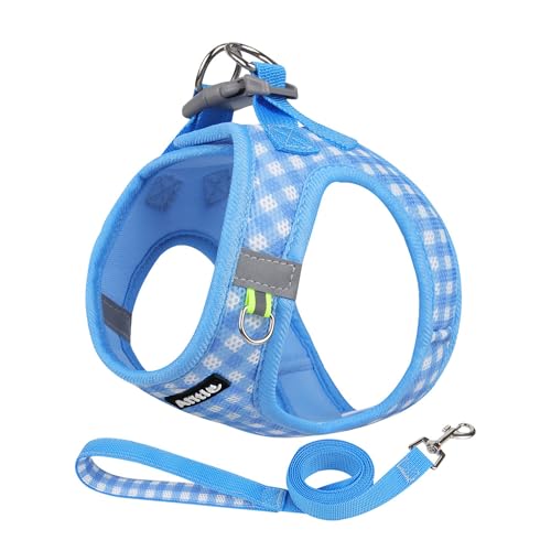 AIITLE No Pull Dog Harness and Leash Set, Step in No Chock Soft Mesh Dog Harnesses Reflective for Extra-Small Puppy Dogs a...