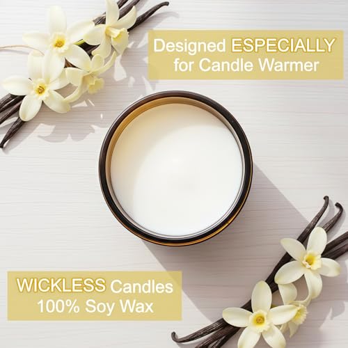 VOHO Vanilla Wickless Candles for Candle Warmer Lamp, 9oz Soy Candles with Stirring Spoon & Lid, Vanilla Candle for Annive...