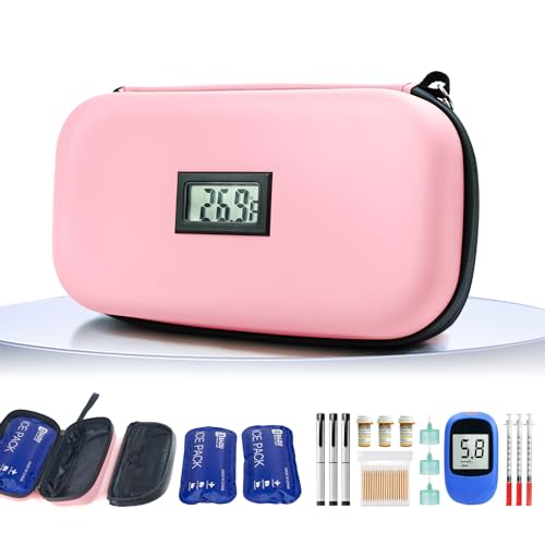 Gosemai TSA Approved Insulin Cooler Travel Case Medication Cooler for Travel with Thermometer Temperature Display Diabetic...