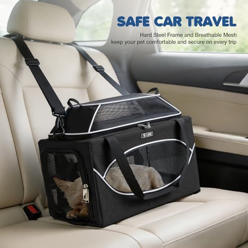 Lekereise Top-Expandable Pet Carrier 18x11x11Inch Delta American United Airline Approved Underseat to 15lbs Stable Car Tra...