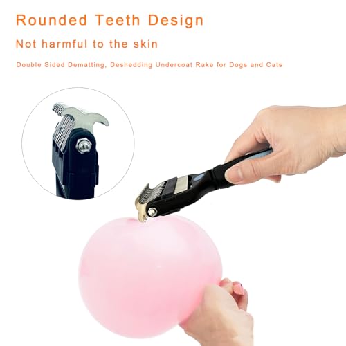 3-in-1 Pet Grooming Brush for Dogs & Cats – Double Sided Deshedding Tool with Stainless Steel Teeth, Detangler Comb & Unde...