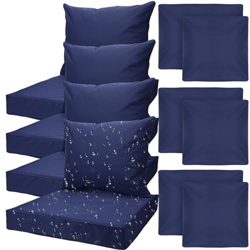 Mindsoft 4 Set Patio Cushion Covers Replacement Water UV Resistant Outdoor Cushion Slipcovers with Zipper Chair Seat Cover...