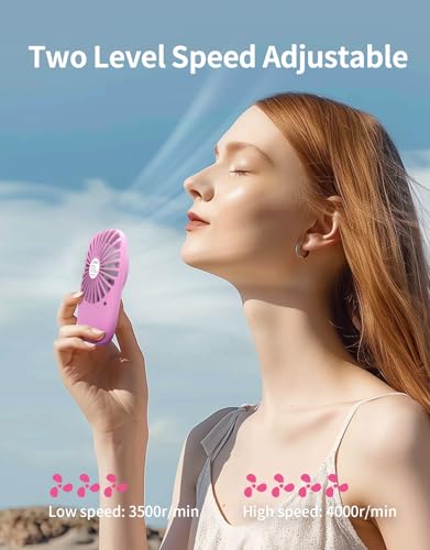 Aluan Handheld Mini Fan Powerful Small Personal Portable Speed Adjustable USB Rechargeable Eyelash Fan for Kids Girls Boys...