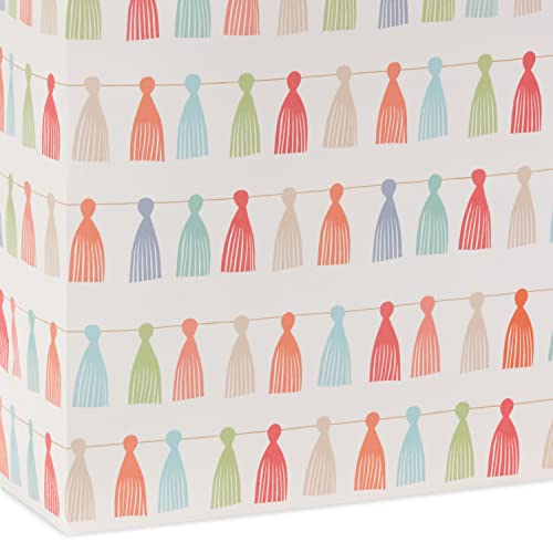 Hallmark Signature Studio 10" Large Gift Bag with Tissue Paper (Rainbow Tassels) for Birthdays, Promotions, Graduations, B...