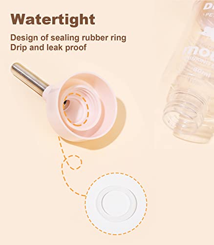 Hamster Water Bottle with Stand, Small Animal Water Dispenser, with Hideout Space, Leak-Proof, for Dwarf Hamsters