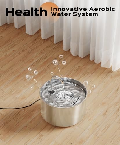 Stainless Steel Cat Water Fountain: Pet Fountains Indoor Metal Automatic Dispenser Cat Waterer Bowls Dog Faucet Bottle Pet...