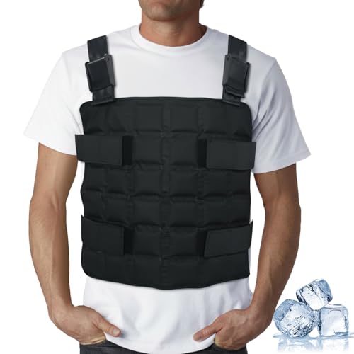 Ice Cooling Vest Neck Cooler for Hot Weather, Reusable Ice Pack Vest with Adjustable Straps, Cold Ice Jacket for Men & Women