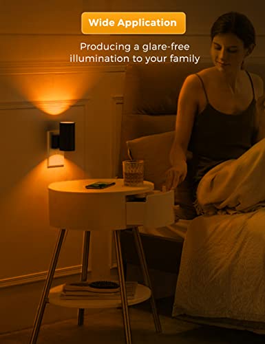 L LOHAS LED Night Light, Amber Nightlight, Dimmable Night Light, Light Sensor, Yellow Nightlight, 0-100LM, Sleep Light for...