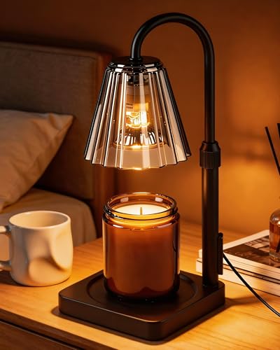 Candle Warmer Lamp with Timer & Dimmer, Birthday Gifts for Women Mothers Day, Height Adjustable Shatterproof Electric Wax ...