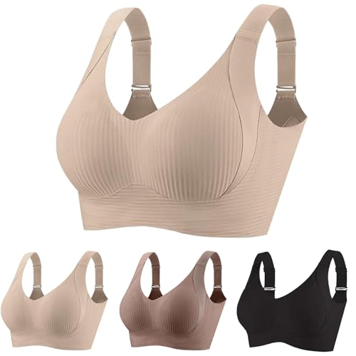 Wireless Bras for Women No Underwire Seamless Bralettes Full Coverage Plus Size Comfortable with Support Everyday Bra
