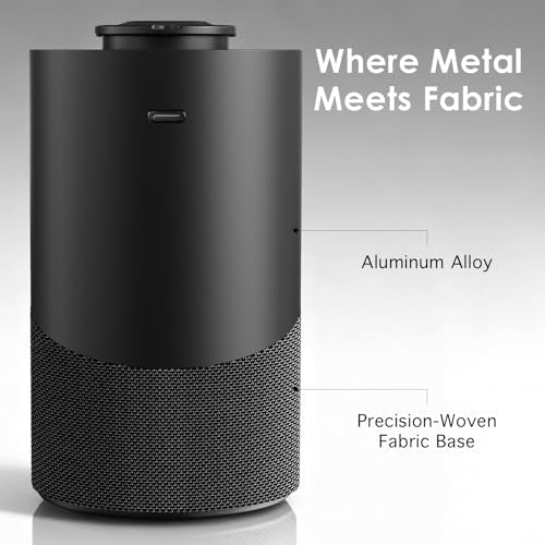 Waterless Essential Oil Diffuser for Home (Aluminum Alloy & Fabric) - Cordless Car Scent Diffuser with 3 Timer & 3 Mist Le...