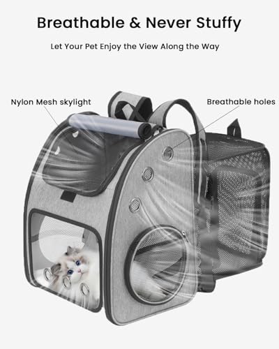 COVONO Expandable Cat Backpack Carrier, Airline Approved Pet Carrier for Cats & Small Dogs, Breathable Mesh, Bubble Windo...