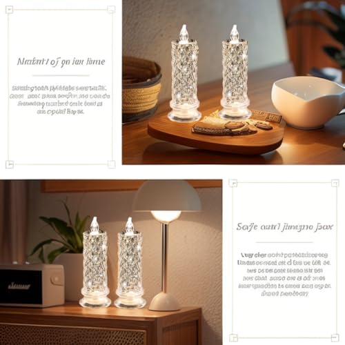 SupBri Rose Shadow LED Flameless Candles, 6PCS Romantic Battery Operated Candles Led Pillar Candles for Valentines Anniver...