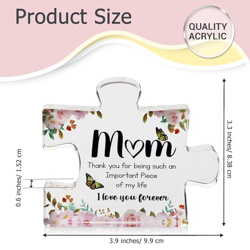 VELENTI Gifts for Mom - Cute Engraved Acrylic Block Puzzles Piece - Adorable Mom Gift from Son, Daughter - Fun Christmas, ...