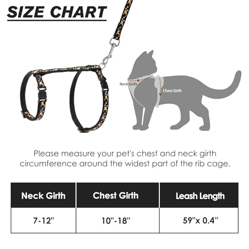 SCIROKKO Cat Harness and Leash Set - Escape Proof Adjustable for Outdoor Walking with Safety Buckle for Small Animals Glow...