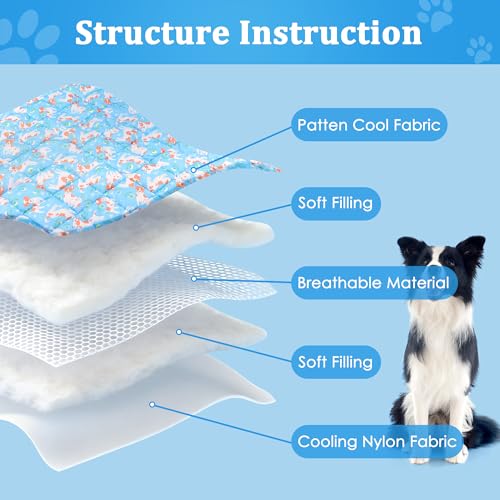 Dog Cooling Mat, Cooling Blanket for Dogs Bed Cover, Ice Silk Cool Pad for Dogs Furniture Protector, Premium Soft Washable...