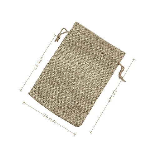 Palmhomee Pack of 20 Burlap Gift Bags with Drawstring Linen Jewelry Pouches Wedding Hessian Jute Bags for Birthday Jewelry...
