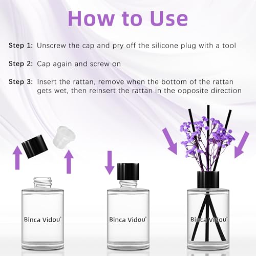 Reed Diffuser, Binca Vidou Lavender Reed Oil Diffusers Set for Office Decor Bedroom Living Room Aromatherapy for Gift Idea...