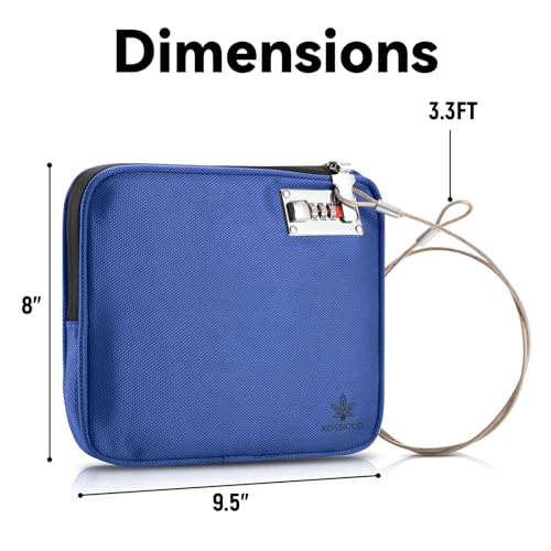 KOSMCCO Anti-Theft Locking Beach Bag, 9x7.5-inch Portable Beach Safe for Securing Your Valuables and Phone – Blue