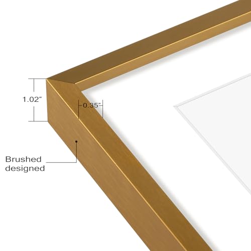 Golden State Art, Bronze 8x10 Aluminum Picture Frame - Display Photos 5x7 with Mat or 8x10 inch Without Mat - Shatter-Resi...