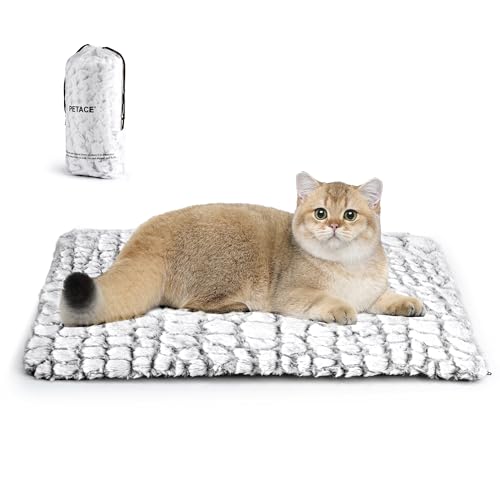Petace Self Warming Cat Bed, 24" x 18" Ultra Soft Cat Dog Pet Heating Pad for Indoor Outdoor, Non-Slip Heated Cat Mat Ther...
