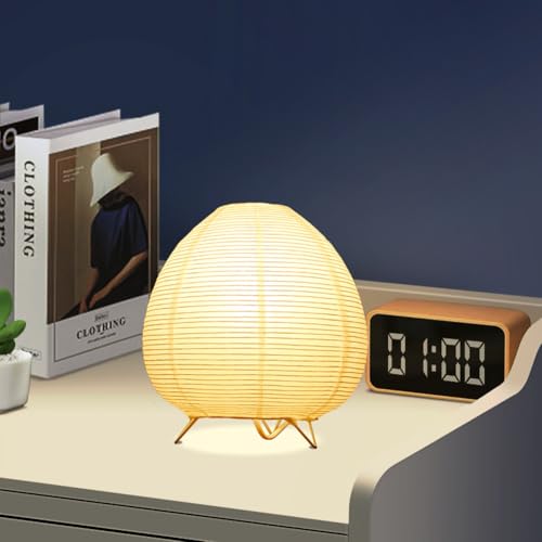 Fosinz Small Table Lamp, Cute Paper Lamp, Ambient Lighting Lamp, Cozy Bedside Lamp, Minimalist Warm Glow Light for Bedroom...