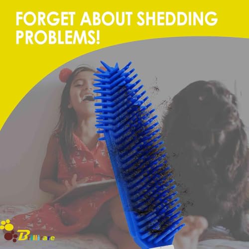 BRILLIRARE 2 Pack Dog Grooming Bath Brush, Premium Soft Silicone Pet Brushes with Handle, Shampoo Soothing Comb for Wet Dr...