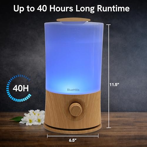 BlueHills Premium 2000 ML XL Large Essential Oil Diffuser Aromatherapy Humidifier for Large Room Home 40 Hour Run Huge Cov...
