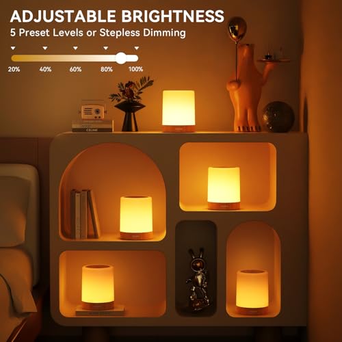 Auxmir Night Light for Kids Baby, Dimmable Touch Lamp for Nursery, 11 RGB Colors 5 Brightness, Portable Rechargeable Bedsi...