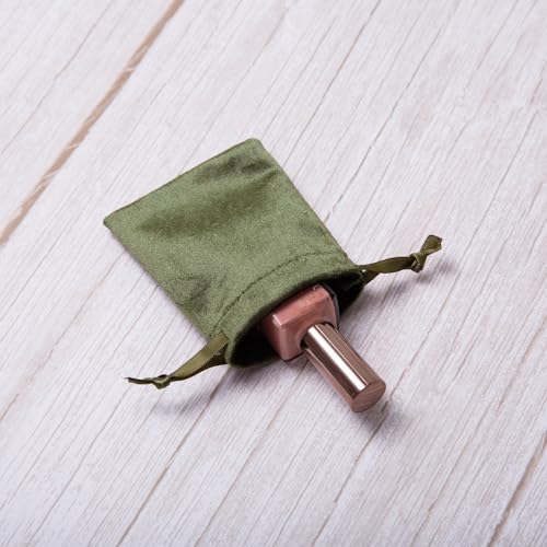 QIANF 12pcs Moss Green Velvet Drawstring Bags 3x4 inches Glossy Small Velvet Cloth Gift Bags Jewelry Pouches for Jewelry S...
