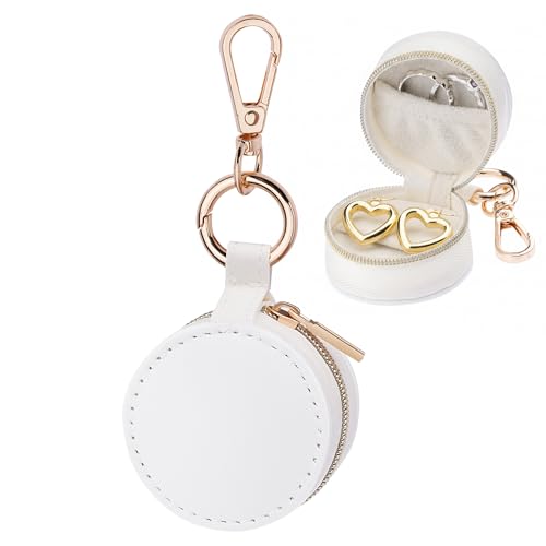Hmxpls Portable Ring Holder Keychain, Mini Sports Jewelry Holder Box, Small Travel Ring Earring Stud Necklace Storage Case...