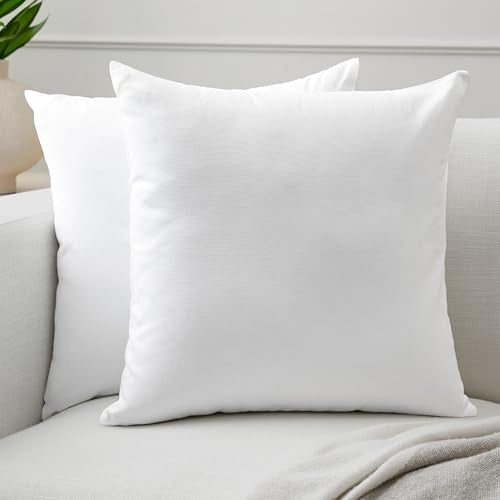 Encasa XO Throw Pillow Covers 18x18 in Set of 2 White | No Inserts | Cotton Pillow Covers for Living Room, Bed, Sofa, Couc...