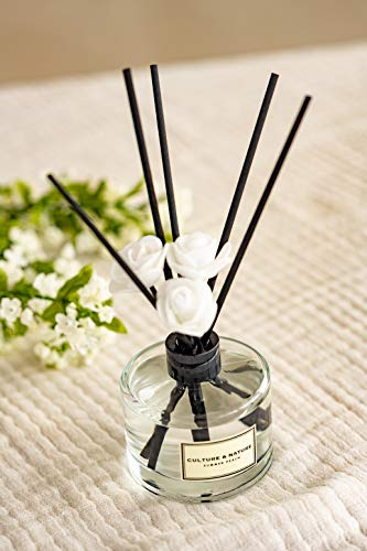 CULTURE & NATURE Reed Diffuser Set 6.7oz (200ml) Clean Cotton Scented Diffuser with Sticks Home Fragrance Reed Diffuser fo...