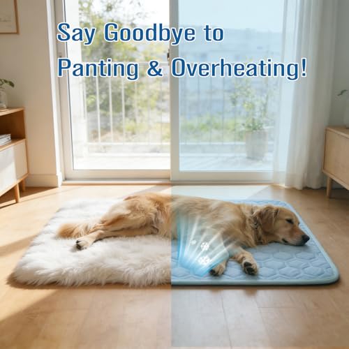 Mojonnie Dog Cooling Mat for Summer Self-Cooling Mat for Dogs & Cats Summer Outdoor Cooling Pad Washable, Portable & Non-T...
