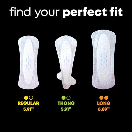 U by Kotex Balance Daily Panty Liners for Thongs, Wrapped, Light Absorbency, Regular Length, 50 Count (Packaging May Vary)