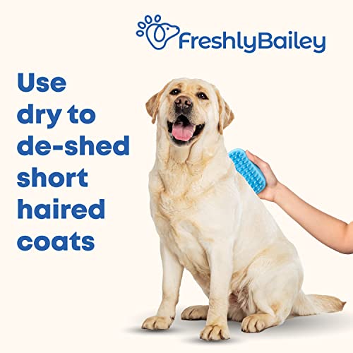 Rubber Curry Brush Dog for Short Haired Dogs - Soft & Gentle Deshedding Brush - Use Wet as Bath Brush or Dry for Grooming ...