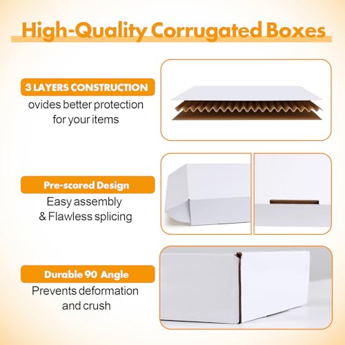 Shipping Boxes,5 PCS 6x4x2 Inch Tuck Top Mailer Boxes,White Small Corrugated Cardboard Boxes for Packing, Mailing, Moving,...