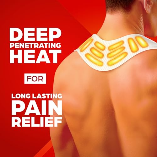 ThermaCare Heat Wraps for Neck & Shoulder Pain Relief - Portable Adhesive Heating Pads with 16-Hour Therapeutic Heat - Dru...