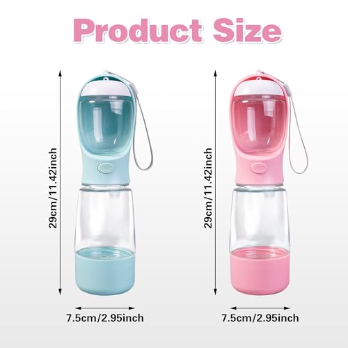 Dog Water Bottle with Food Storage & Poop Bag Dispenser - 3-in-1 Portable Pet Water Bowl for Hiking, Walking, and Travel -...