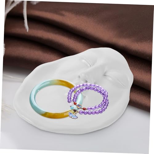 Cabilock Stylish Face Tray for Jewelry and Candle Storage Versatile Vanity Decor for Room Bathroom and Bedroom Minimalist ...