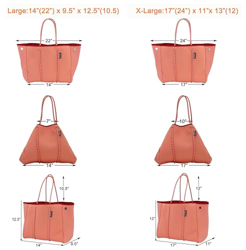QOGiR Neoprene Multipurpose Beach Bag Tote with Inner Zipper Pocket … … … …