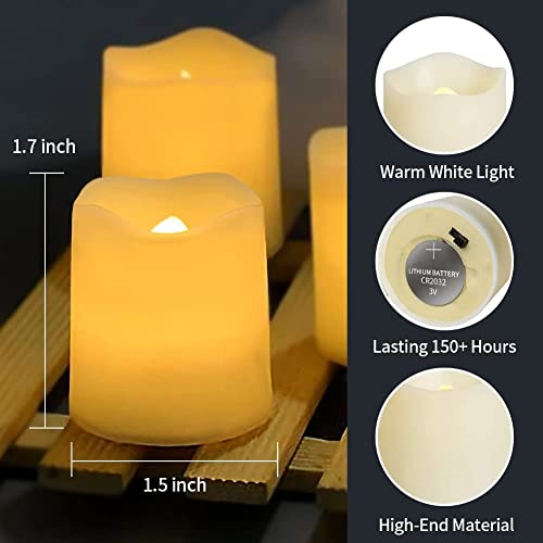 SHYMERY Flameless Votive Candles,Flameless Flickering Electric Fake Candle,24 Pack 200+Hour Battery Operated LED Tea Light...