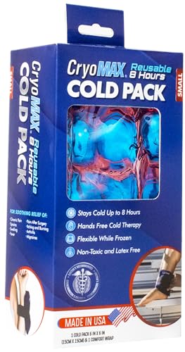 CryoMAX Cold Pack, Reusable, 8 Hour Cold Therapy Ice Pack, Small, 6"x 6" (Pack of 2)