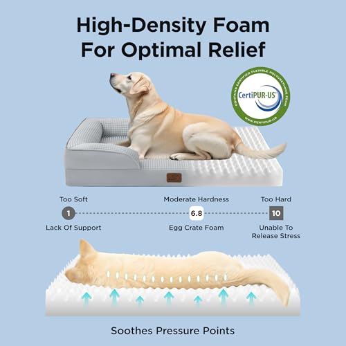 Bedsure XL Dog Bed for Extra Large Dogs - Orthopedic XLarge Dog Cat Cooling Bed Washable, Comfort Dogs Couch Sofa with Wat...