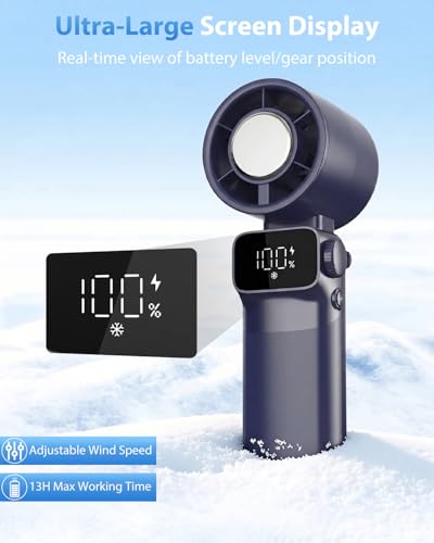 Ouddy Mode Hand Held Fan Rechargeable, Ice Cooling Travel Portable Fan, Up to 13Hrs Foldable Pocket Handheld Turbo Fans fo...
