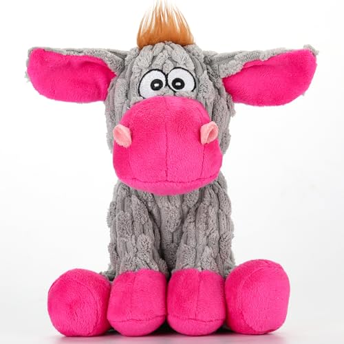 loncoldy Plush Chew Toys for Large Dogs, Tough Crinkle Stuffed Animal Squeaky Interactive Toys for Small Medium Large Dog...