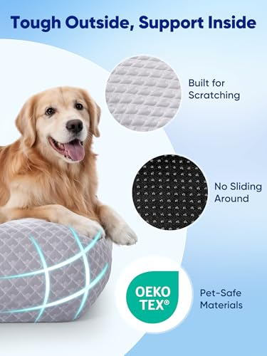 Rywell Cooling Dog Bed Extra Large Sized Dog, 43" x 31", Orthopedic Pet Bed with 3-in-1 Adjustable Design, Dog Cooling Mat...
